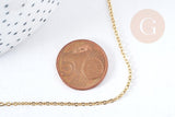 Collier collier avec fermoir maille forçat acier inoxydable 304 doré PVD 1.5mm - 45cm, x1 (G8778)