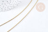Collier collier avec fermoir maille forçat acier inoxydable 304 doré PVD 1.5mm - 45cm, x1 (G8778)