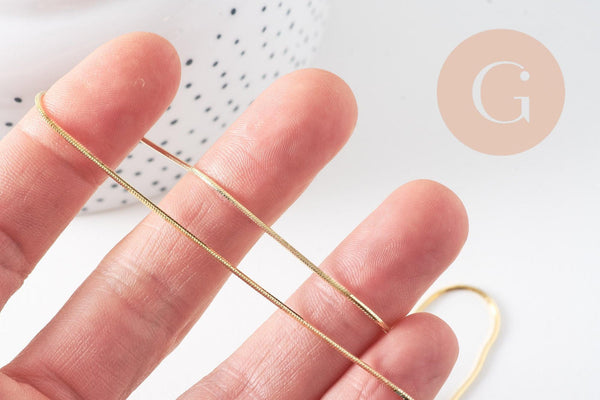 Chaine avec fermoir serpent laiton doré 43cm, x1 (G7106)