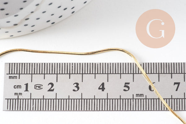 Chaine avec fermoir serpent laiton doré 43cm, x1 (G7106)