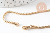Chaine avec fermoir torsadée acier inoxydable doré 14k 2.5mm/50cm x1 (G1474)