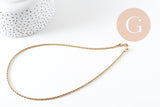Collier Chaine avec fermoir torsadée acier inoxydable doré 14k 2.5mm/50cm x1 (G1474)