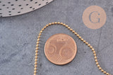 Chaine boule dorée 16k, fourniture créative, chaine bijou,or véritable, création bijoux, grossiste chaine,1.5mm, x 1Mètre (G0931)
