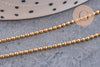 Chaine boule dorée 16k, fourniture créative, chaine bijou,or véritable, création bijoux, grossiste chaine,1.5mm, x 1Mètre (G0931)