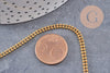 Chaine boule double laiton brut,chaine bijou, création bijoux,chaine boule,sans nickel, grossiste,1.5mm, 1 metre (G0654)