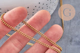 Chaine boule double laiton brut,chaine bijou, création bijoux,chaine boule,sans nickel, grossiste,1.5mm, 1 metre (G0654)