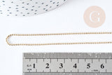 Chaine boule facettée laiton dorée 1.5mm,chaine création bijoux, grossiste chaine, 5 metres G8713
