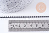Chaine boule noire intense 2mm, x1 mètre (G10632)