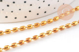 Chaine boule ovale fine laiton doré 4.6x3mm, x1 mètre (G10478)