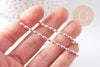 Chaine boule ovale fine laiton platine 4.6x3mm, x1 mètre (G10479)