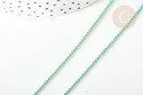 Chaine boules facettées vert laiton doré 1,5mm, chaine création bijoux,grossiste chaine,x 5 mètres G7980
