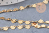 Chaine coeur acier inoxydable doré 14k cœur 6.5mm, x1 mètre (G6804)