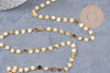 Chaine coeur acier inoxydable doré 14k cœur 6.5mm, x1 mètre (G6804)