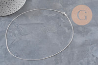 Chaine collier forçat très fine argent 925 massif 0.9mm - 45cm, x1 (G5342)