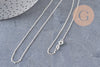Chaine collier forçat très fine argent massif 0.8mm-45cm, x1 (G0702)