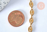 Collier Chaine complète acier dorée 14k grain de café,chaine fantaisie, acier doré inoxydable ,chaine complète,45cm, x1 G5801