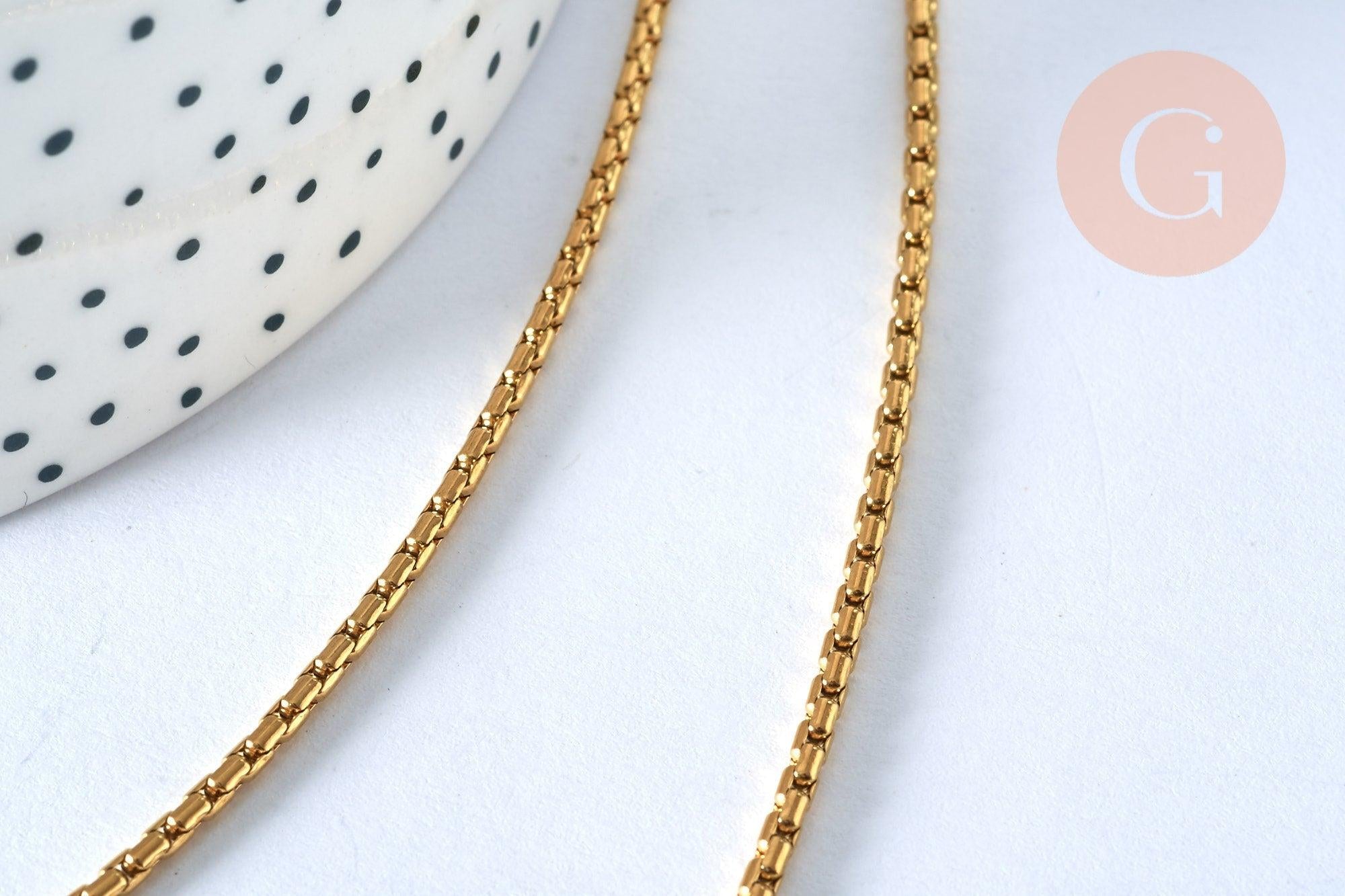 Collier Chaine complète acier dorée 14k serpent,chaine fantaisie,sans nickel,chaine complète, x 50cm G1252