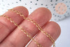 Chaine complète acier dorée 14k,chaine collier,sans nickel,chaine fantaisie,2.4mm,41cm, x1 (G6806)
