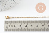 Collier Chaine complète avec fermoir acier inoxydable dorée satellite 1.5mm-45cm, x1 G9674