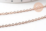 Collier Chaine complète avec fermoir acier or rose 14k forçat 1.9mm/45cm, x1 (G1102)