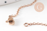 Collier Chaine complète avec fermoir acier or rose 14k forçat 1.9mm/45cm, x1 (G1102)