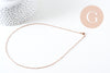 Chaine complète avec fermoir acier or rose 14k forçat 1.9mm/45cm, x1 (G1102)