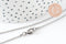 Collier chaine complète boule acier 304 inoxydable platine 1.5mm/46.5cm, x1 (G9591)