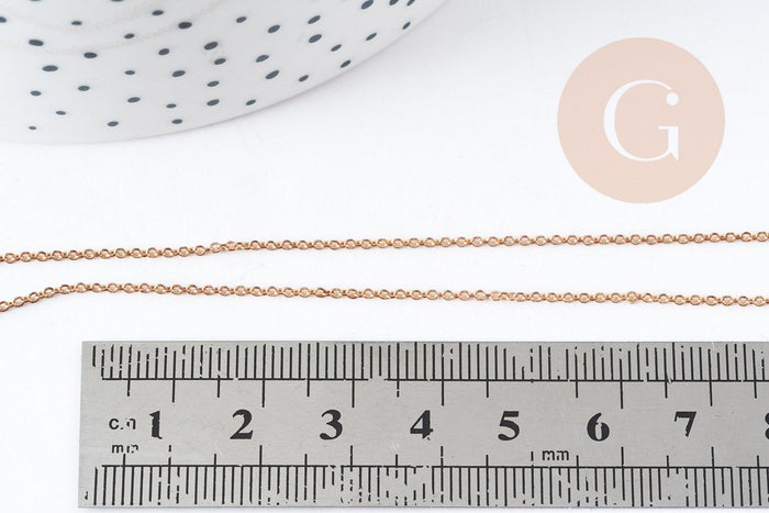 Collier Chaine complète forçat avec fermoir cuivre brut 2mm/80cm, x1 (G8315)