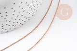Collier Chaine complète forçat avec fermoir cuivre brut 2mm/80cm, x1 (G8315)