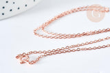 Collier Chaine complète laiton or rose forçat 45cm, collier dorée or rose, x1 (G8340)