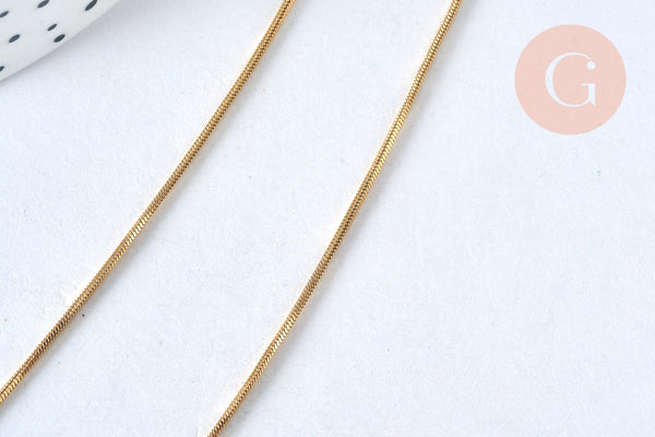 Chaine complète serpent acier inoxydable 304 doré PVD 0.9 m/ 45cm, x1 (G6882)