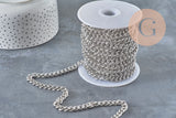 Stainless steel 304 curved chain, 6.5mm plate, x1 meter (G11195)