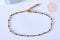 Chaine de cheville acier doré 14k résine noire chaine dorée 1.5-2mm/23cm, x1 (G3430)