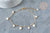 Chaine de cheville laiton doré étoile nacre perle eau douce 24.8cm, x1 (G7880)