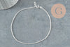 Chaine de cheville maille fantaisie très fine argent 925 massif 24cm, x1 (G9430)