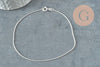 Chaine de cheville maille serpentine très fine argent 925 massif 22.9cm, x1 (G9429)