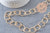 Chaine doré maille ronde texturée aluminium doré pâle 24mm, x1 mètre (G2783)