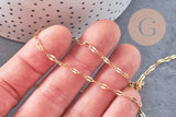 Chaine dorée 14 carats fantaisie, chaine dorée,chaine plaquée or,5mm, X1m (G2499)