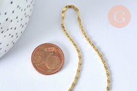 Collier Chaine dorée fantaisie 14K, fourniture créative, chaine dorée, chaine collier, chaine complète,1.5 mm, 44.5cm, x1 (G0918)