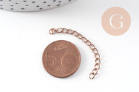 Chaine extension acier 304 inoxydable or rose IP 45-50mm, x5 (G10891)