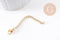 Chaine extension acier doré avec fermoir 65.5mm, x5 (G4626)
