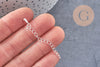 Chaine extension acier inoxydable argenté avec breloque de finition 57-60mm, x1 (G10888)