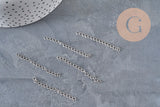 Cadena extensora acero inoxidable platino 47-53mm, x5 (G11186)
