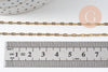 Chaine fantaisie acier 304 inoxydable doré IP fantaisie texturée 4.5mm, x1 mètre (G0490)