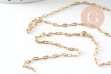 Chaine fantaisie texturée acier 304 inoxydable doré IP 4.5mm, x1 mètre (G0490)