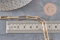 Chaine fer doré or pâle maille rectangle 18x6mm, x1 mètre (G1858)
