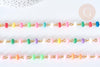 Chaine fer doré perles disques polymère multicolore heishi 6~7x3mm, bijoux heishi coloré, x1m (G7306)