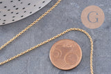 Chaine fine Dorée forçat 16K, fourniture créative, chaine bijou, création bijoux,chaine diamantée,chaine dorée,1.8 mm, x1 mètre (G0031)