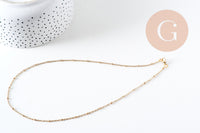 Collier Chaine fine dorée satellite 16K,chaine plaquée or 1 micron, chaine collier chaine complète,chaine dorée,1.5 mm, 40cm, x1 G0633