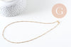 Chaine fine dorée satellite 16K,chaine plaquée or 1 micron, chaine collier chaine complète,chaine dorée,1.5 mm, 40cm, x1 G0633